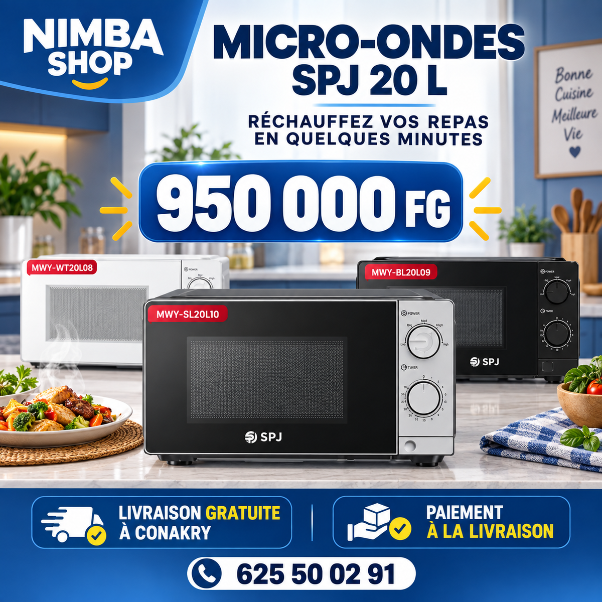 Four à micro-ondes SPJ 20 L – Compact, pratique et performant