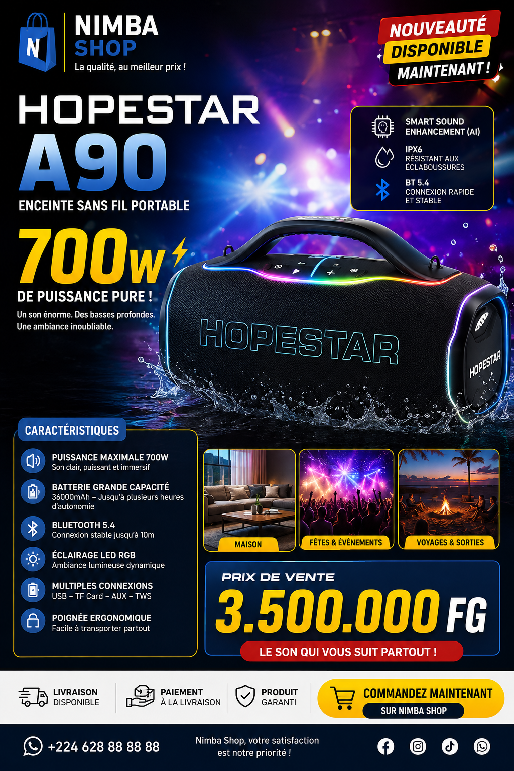 🎵 HOPESTAR A90 – L’ENCEINTE ULTRA PUISSANTE 700W