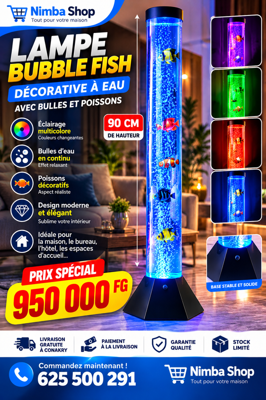 🐠 Lampe Décorative Bubble Fish 90 CM – Bulles & Éclairage Multicolore