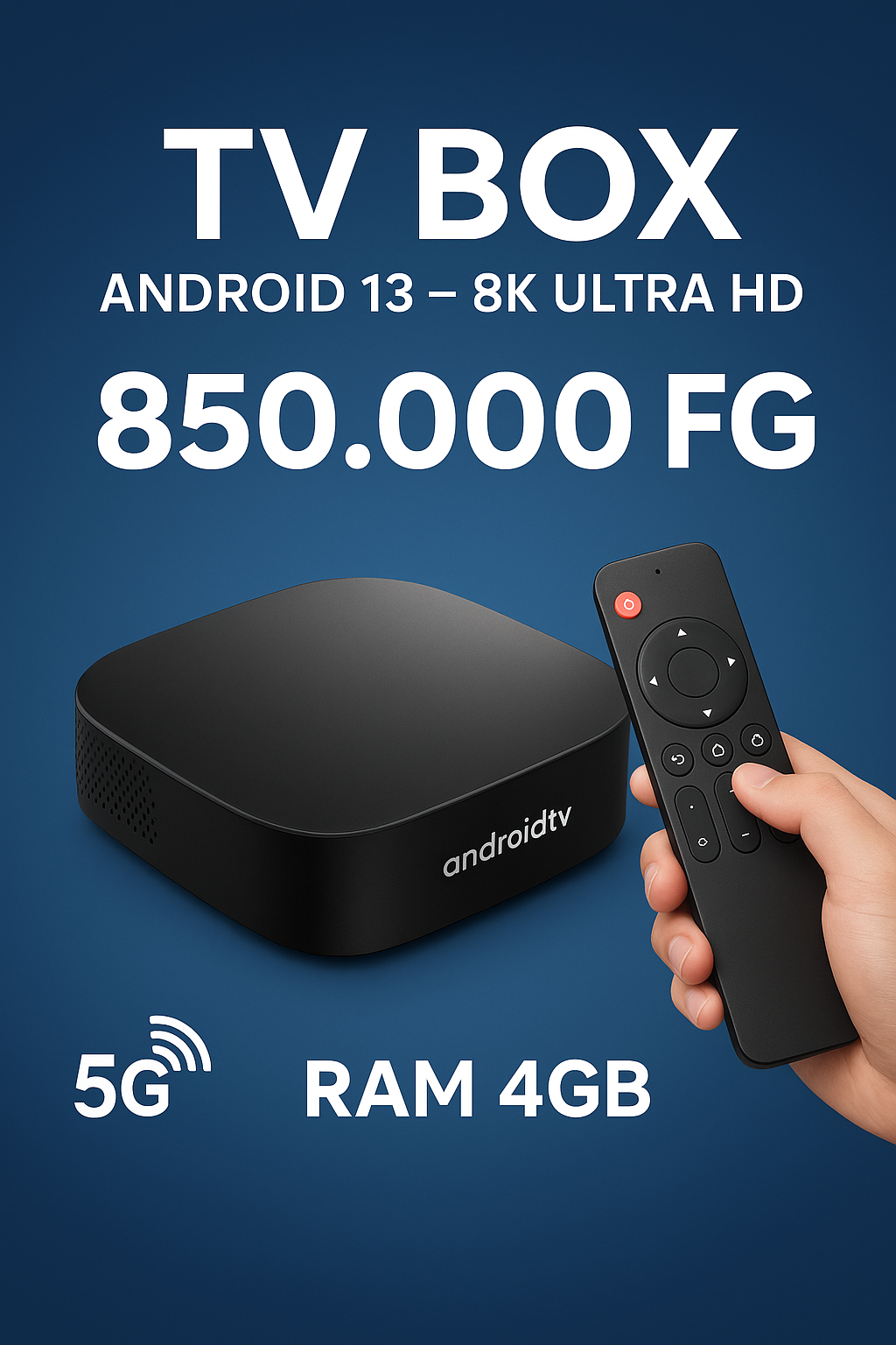 ⭐ TV Box Android 13 – 8K Ultra HD | 5G – 4GB RAM