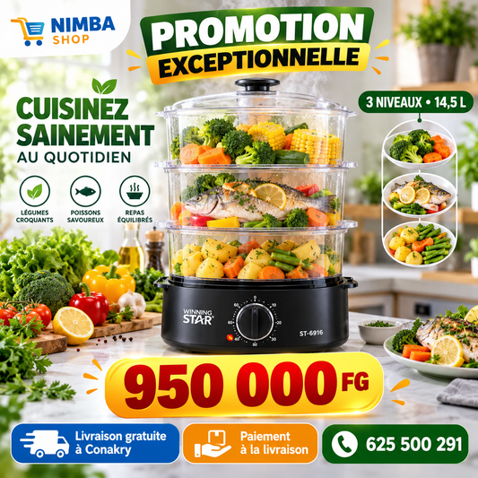 🍲 Cuiseur Vapeur Multifonction – Cuisine Saine & Rapide