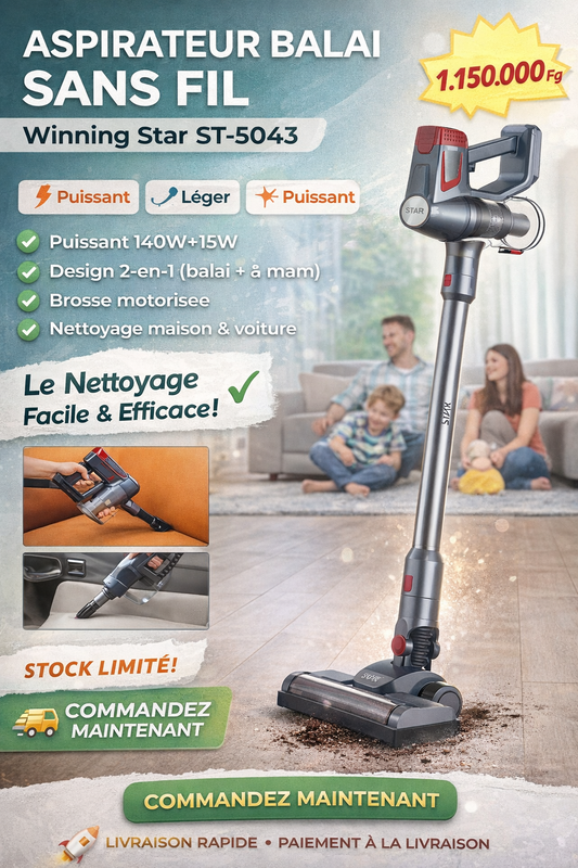 🧹 Aspirateur Balai Sans Fil Winning Star ST-5043