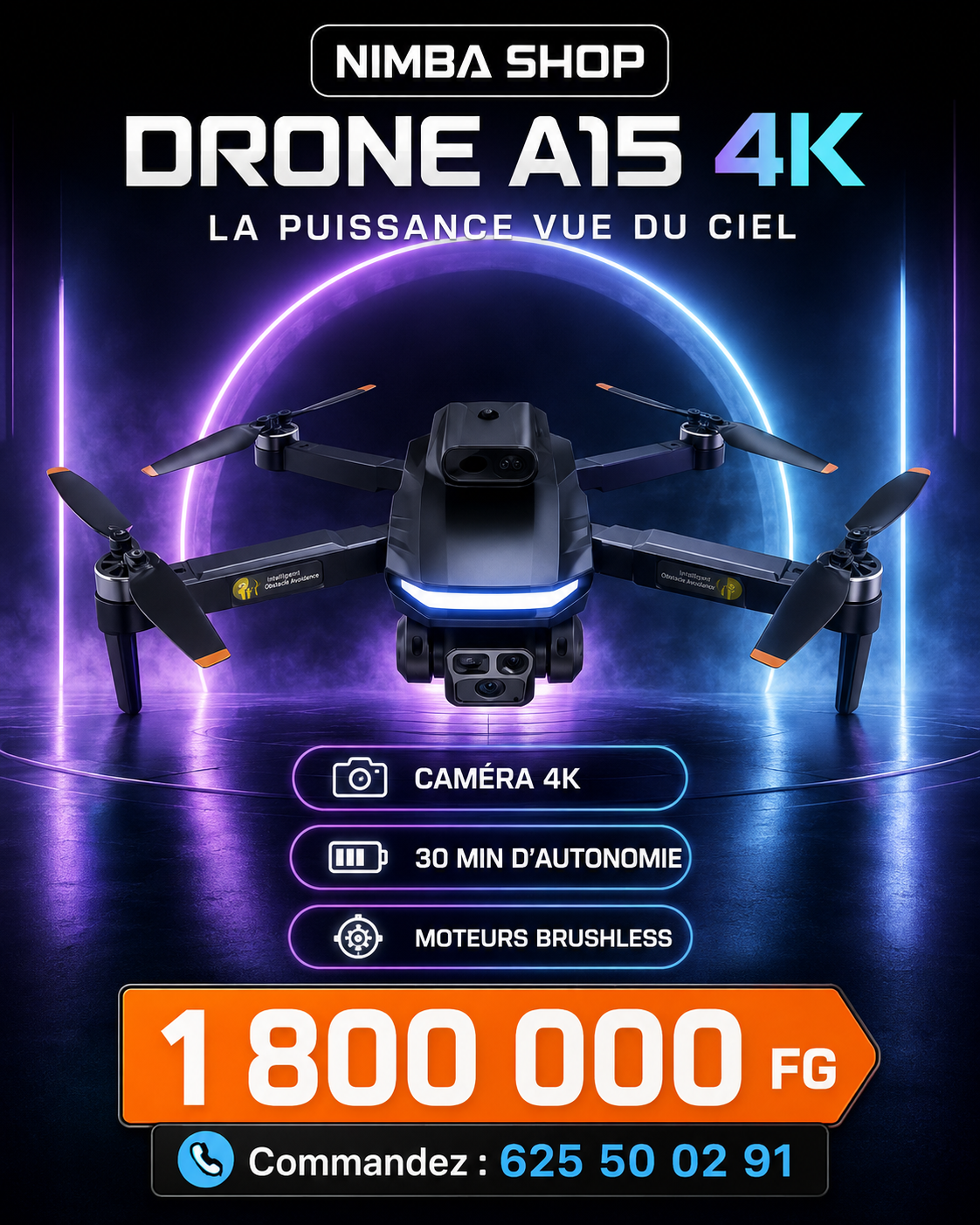 Drone A15 4K Brushless – Explorez le monde depuis le ciel 🚁