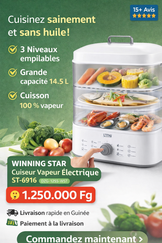 🍲 Cuiseur Vapeur Multifonction – Cuisine Saine & Rapide