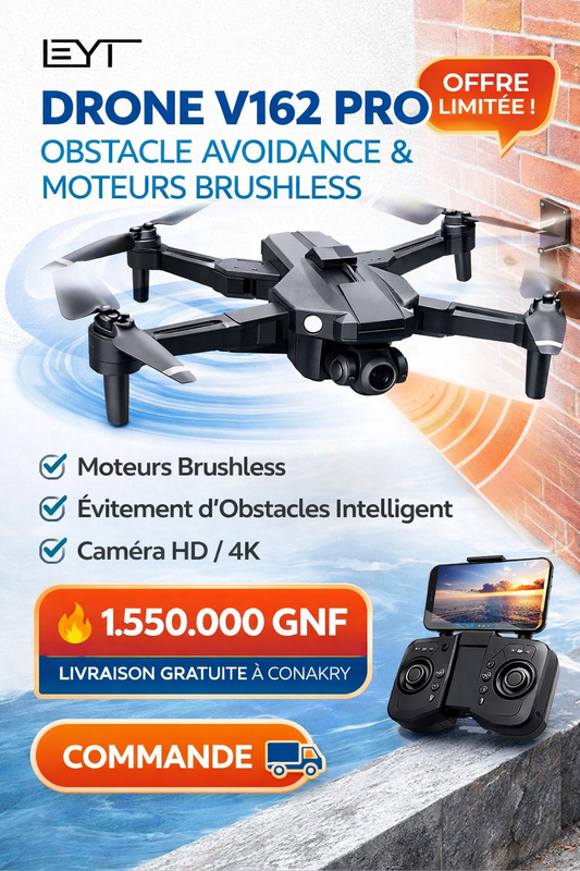 🚁 Drone V162 Pro – Évitement d’Obstacles & Moteurs Brushless